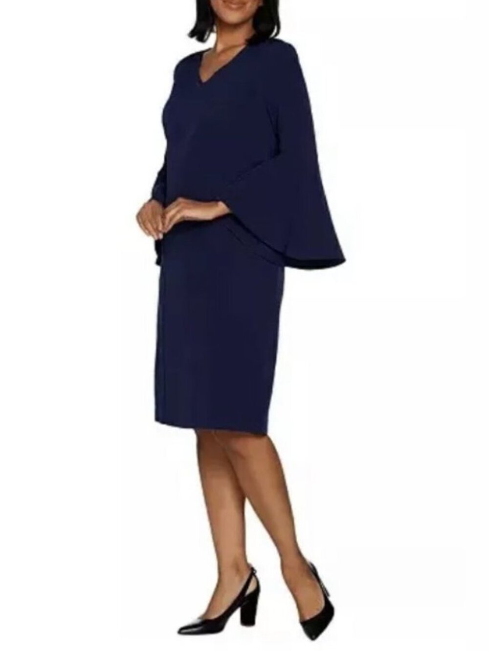 Belle by Kim Gravel V-Neck Bell Sleeves Dress